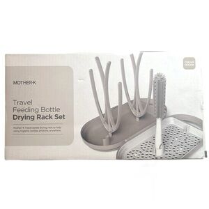 MOTHER Cream Travel Feeding Bottle Drying Rack Set